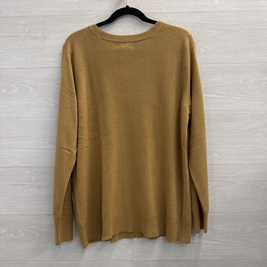 Croft and Barrow Brown Knit Long Sleeve Top XXL