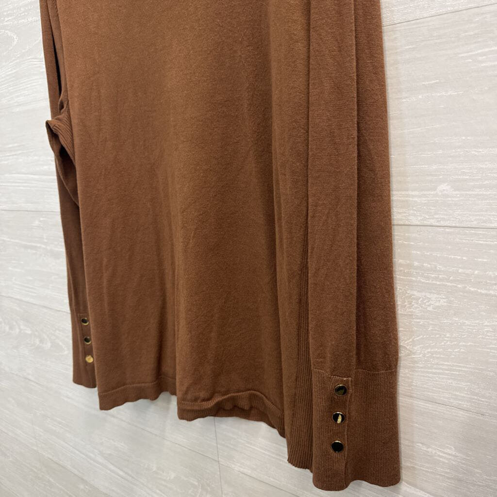 JM Collection Brown Knit Long Sleeve Top XXL