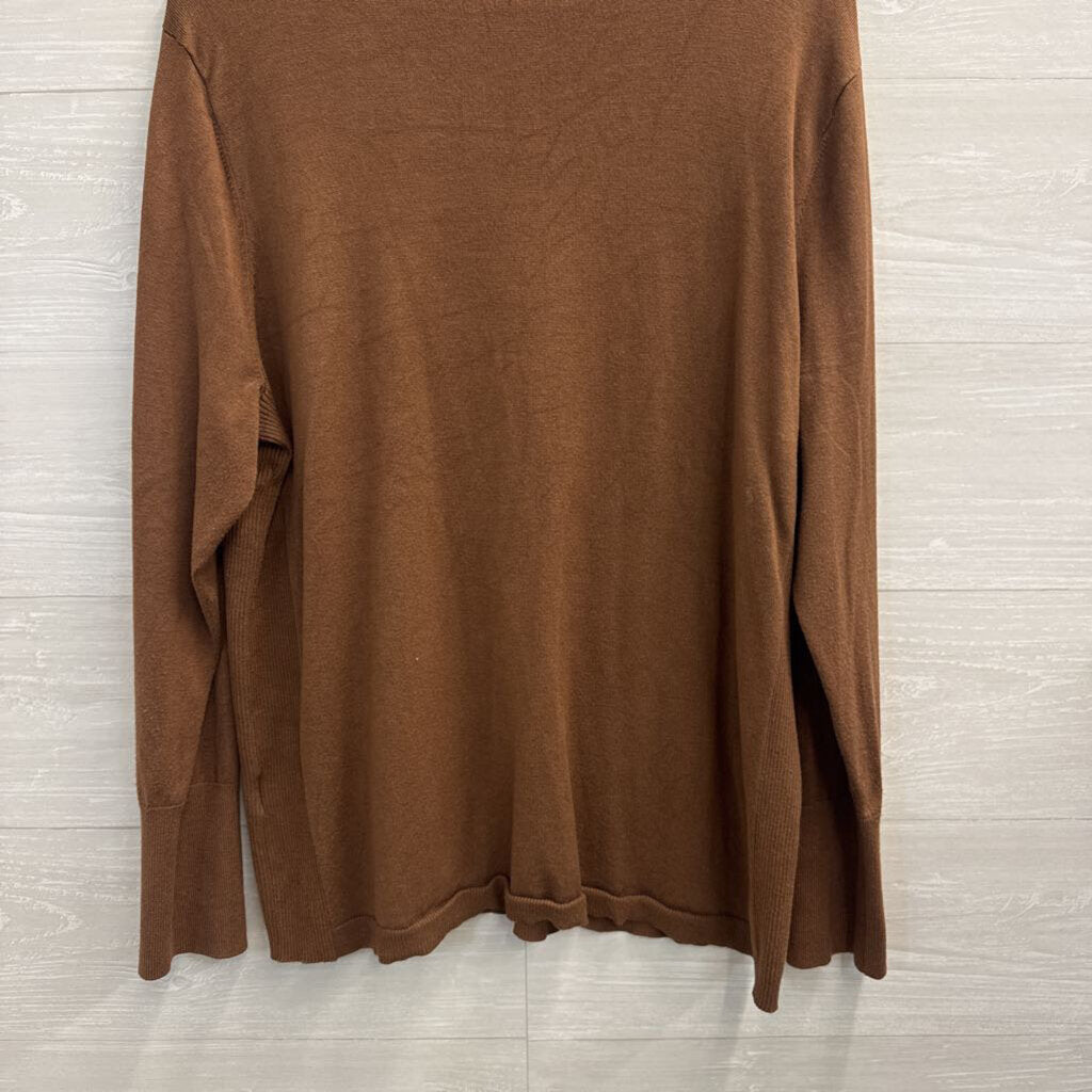 JM Collection Brown Knit Long Sleeve Top XXL