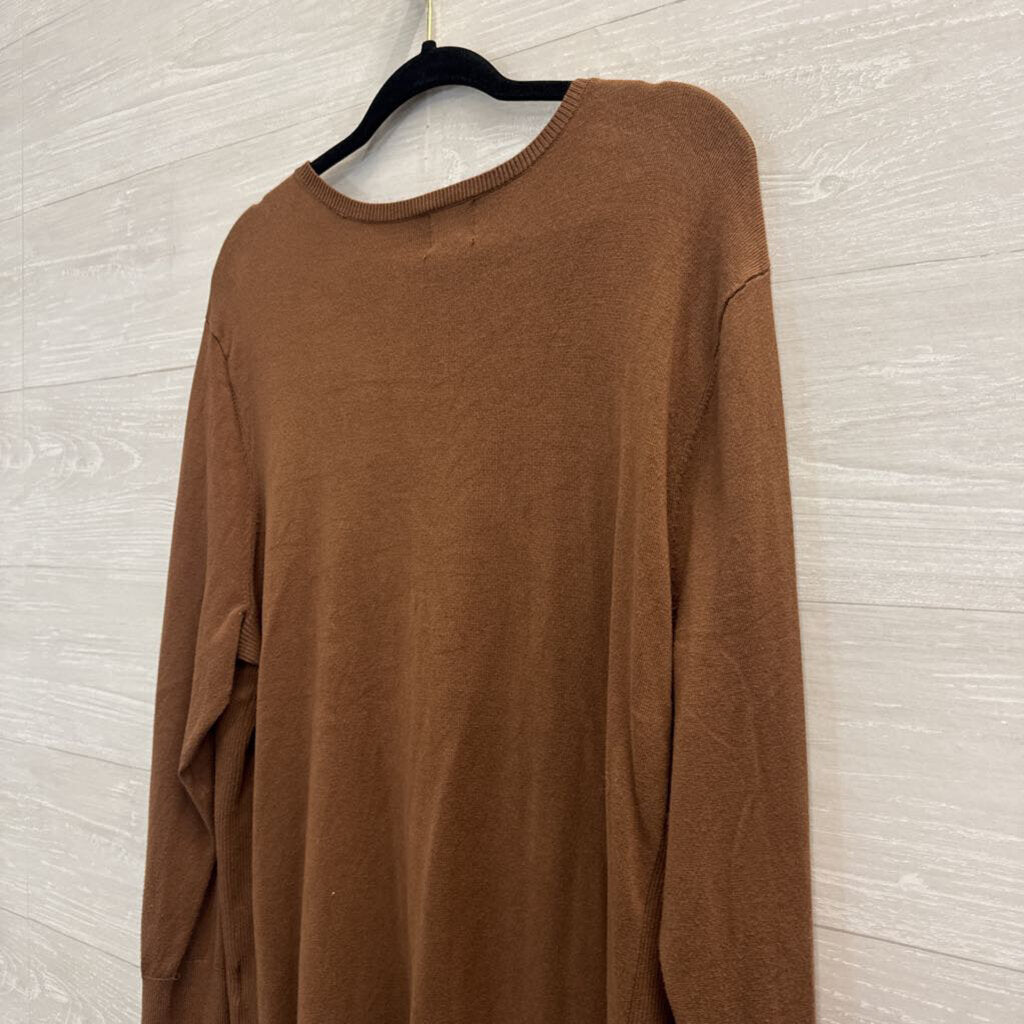 JM Collection Brown Knit Long Sleeve Top XXL
