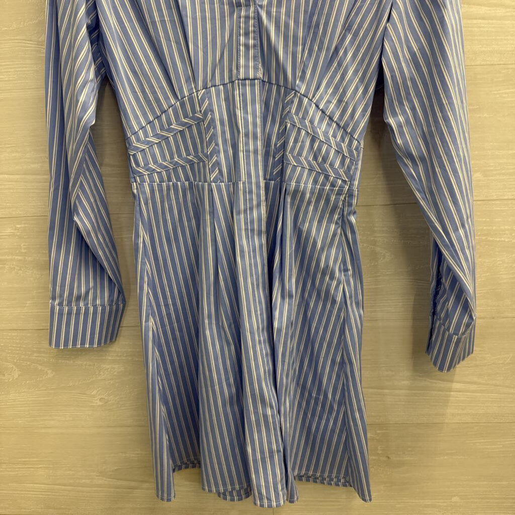 THML Blue/ White Striped Long Sleeve Dress Medium
