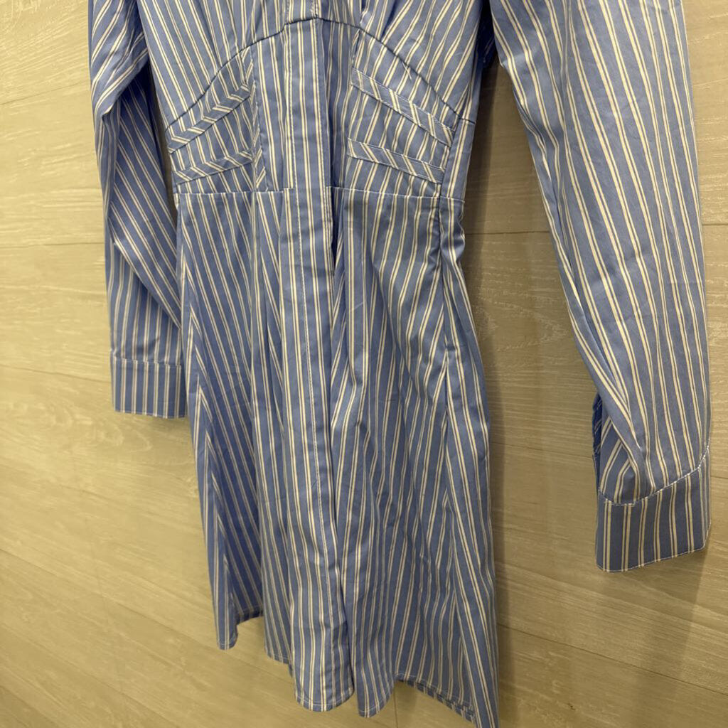 THML Blue/ White Striped Long Sleeve Dress Medium