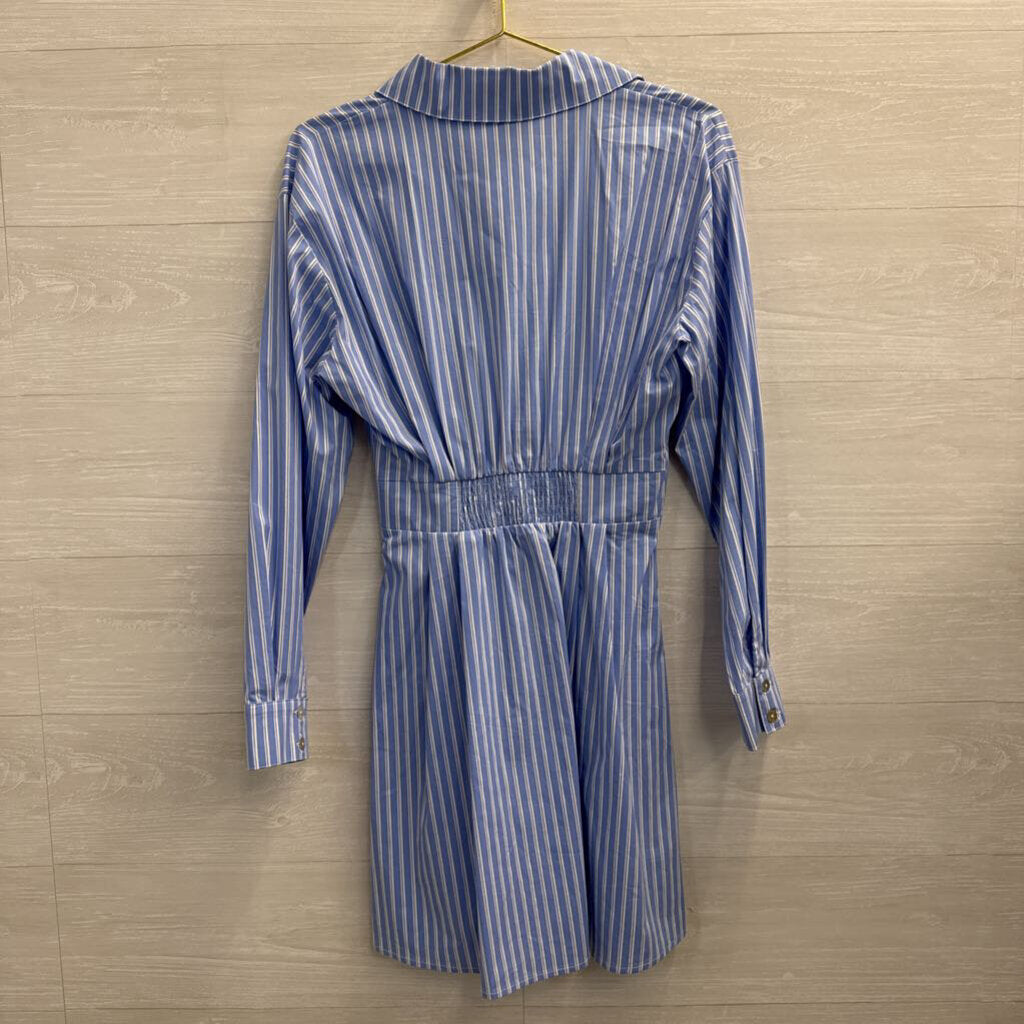 THML Blue/ White Striped Long Sleeve Dress Medium