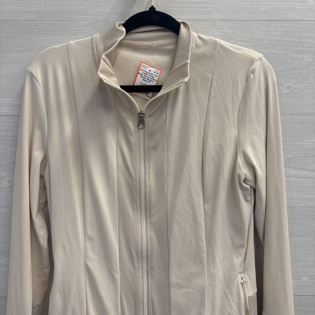 Varley Beige Zip Up Athletic Jacket Medium