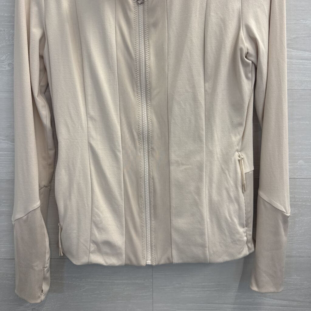Varley Beige Zip Up Athletic Jacket Medium