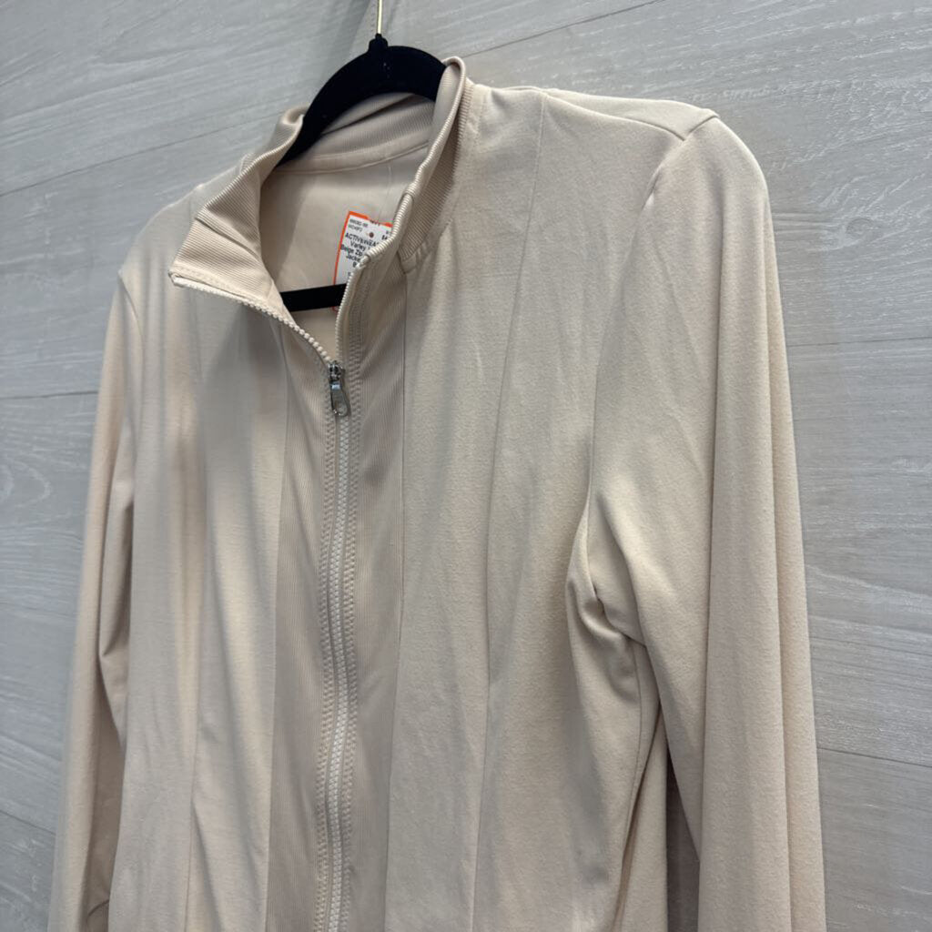 Varley Beige Zip Up Athletic Jacket Medium