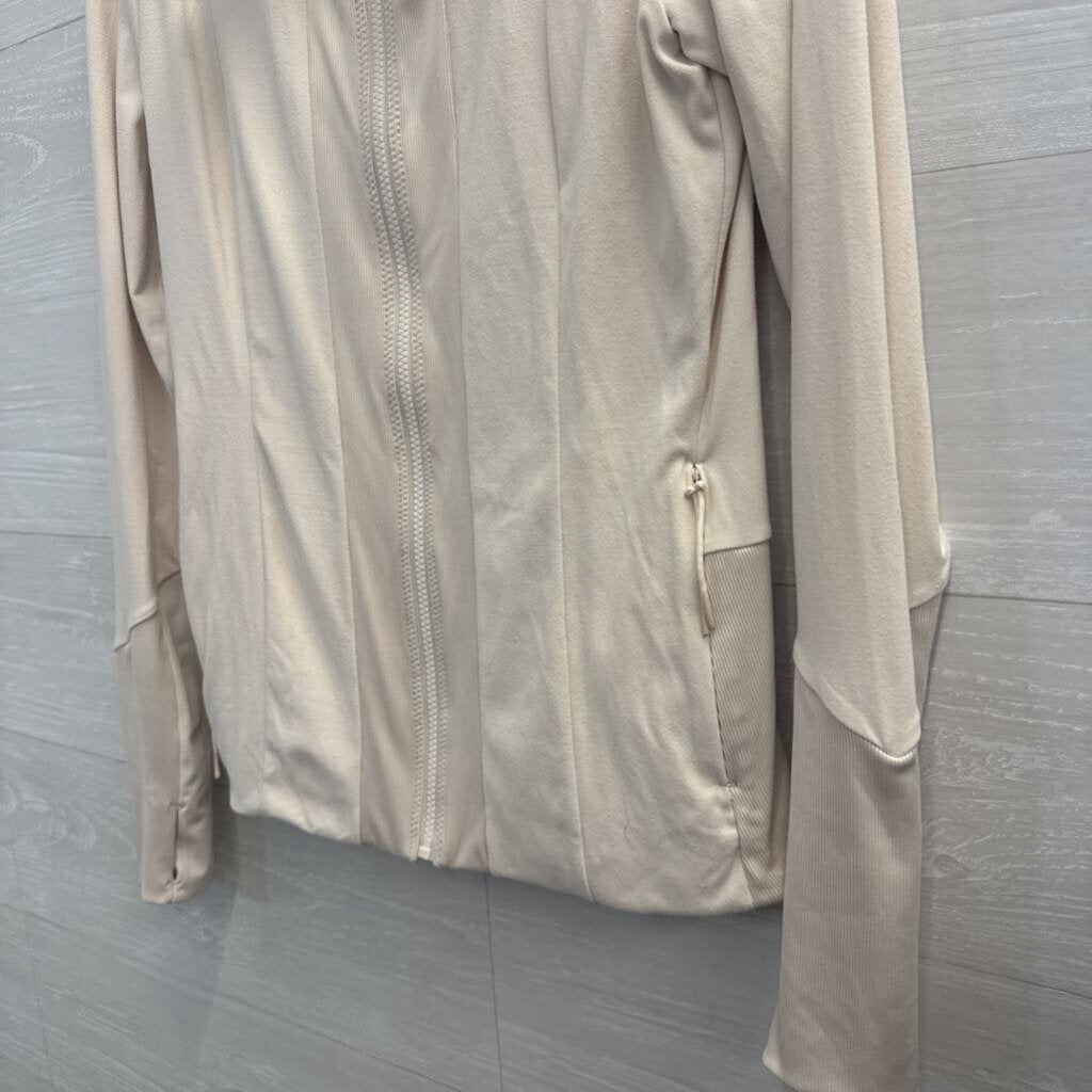 Varley Beige Zip Up Athletic Jacket Medium
