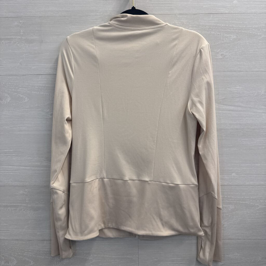 Varley Beige Zip Up Athletic Jacket Medium