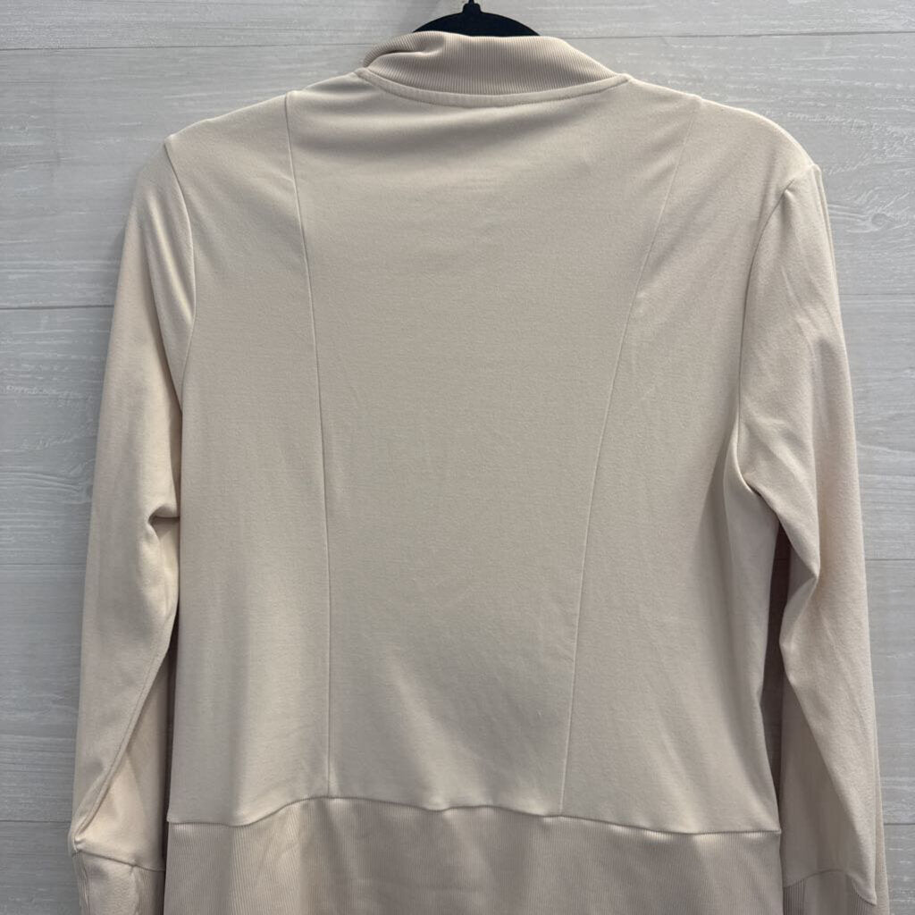 Varley Beige Zip Up Athletic Jacket Medium