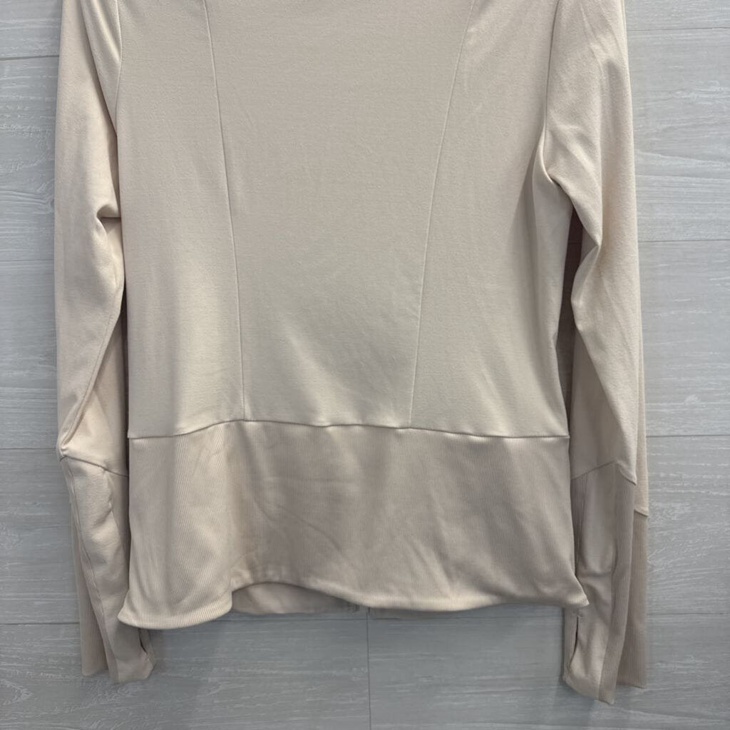 Varley Beige Zip Up Athletic Jacket Medium