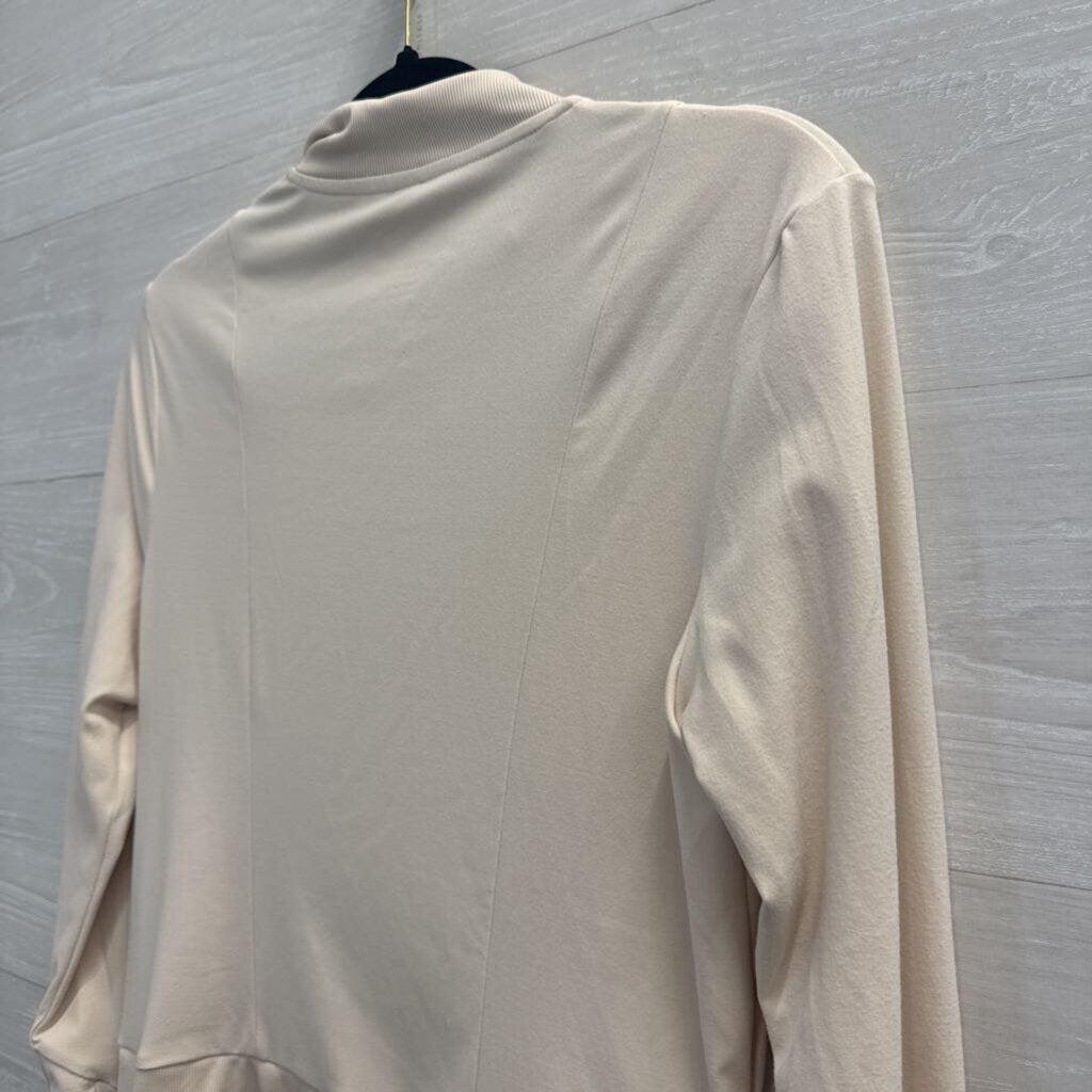 Varley Beige Zip Up Athletic Jacket Medium