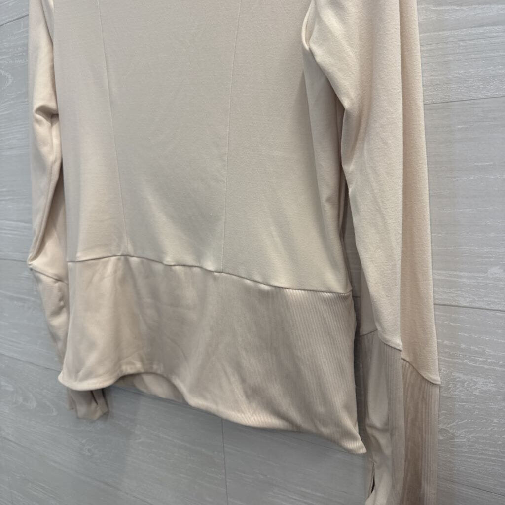 Varley Beige Zip Up Athletic Jacket Medium