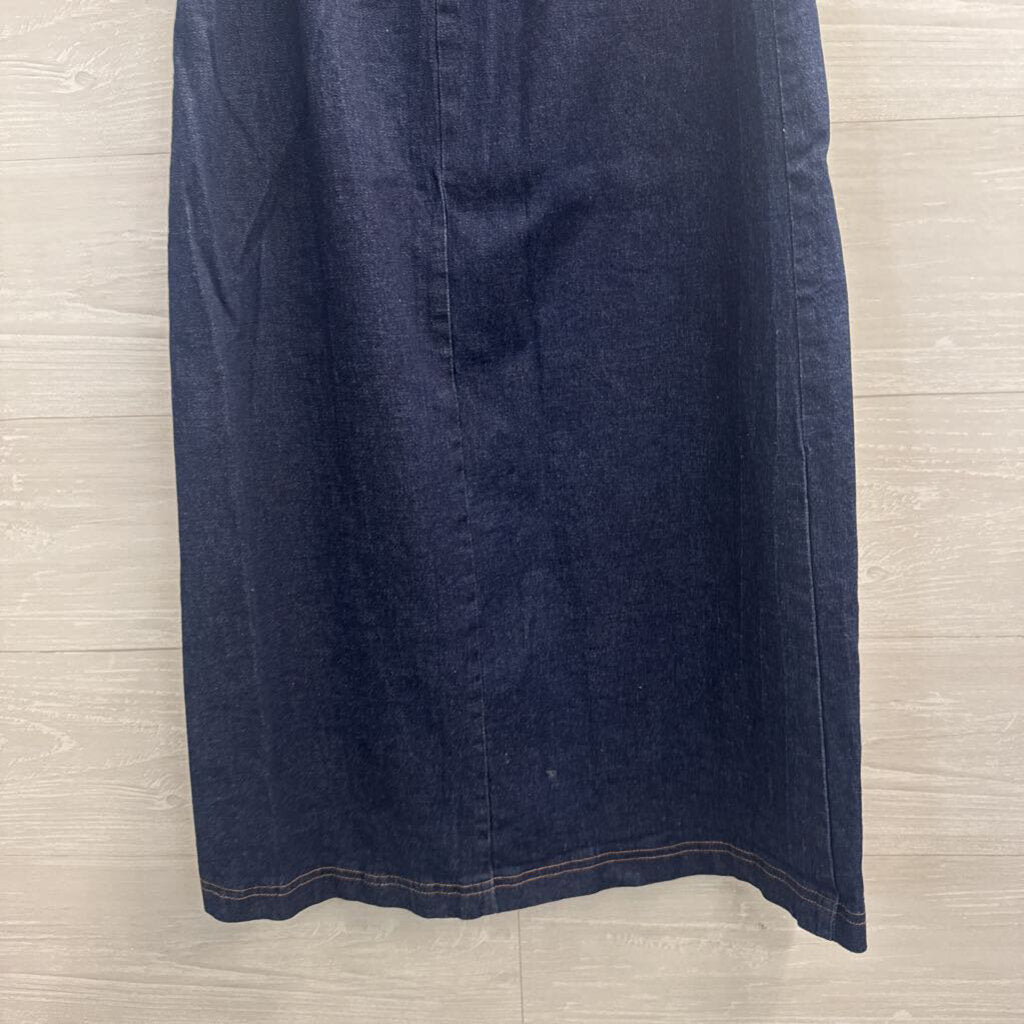 Vintage GDS Goddess Dark Wash Lace Up Detail Midi Skirt Medium