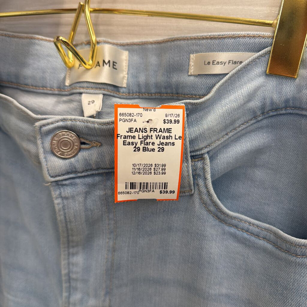 Frame Light Wash Le Easy Flare Jeans 29