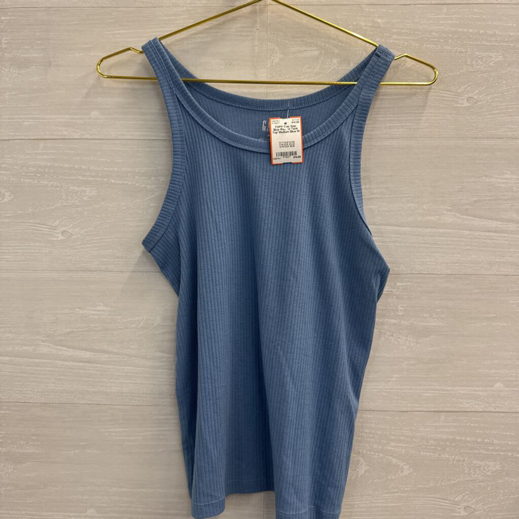 Gap Blue Ribbed Tank Top Medium