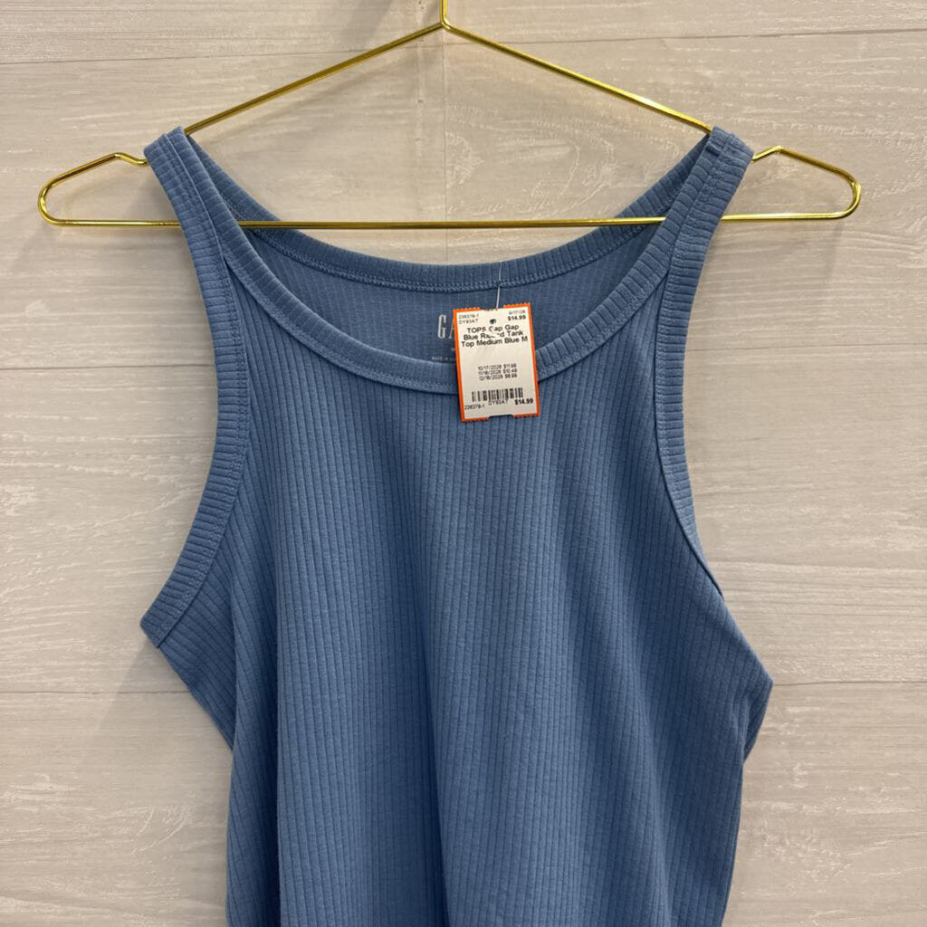 Gap Blue Ribbed Tank Top Medium