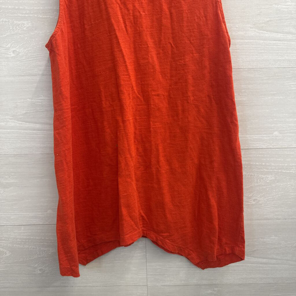 Passports Orange Sleeveless Button Front Top Medium