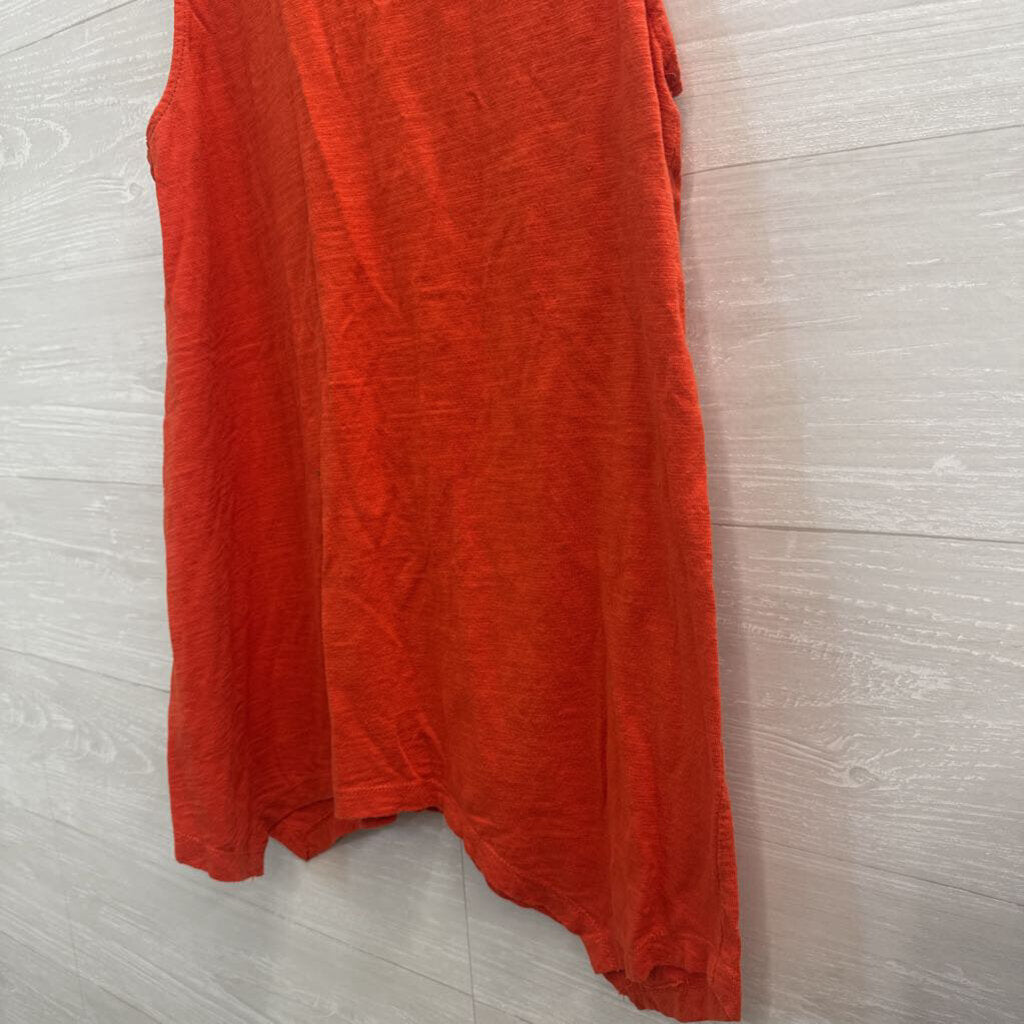 Passports Orange Sleeveless Button Front Top Medium