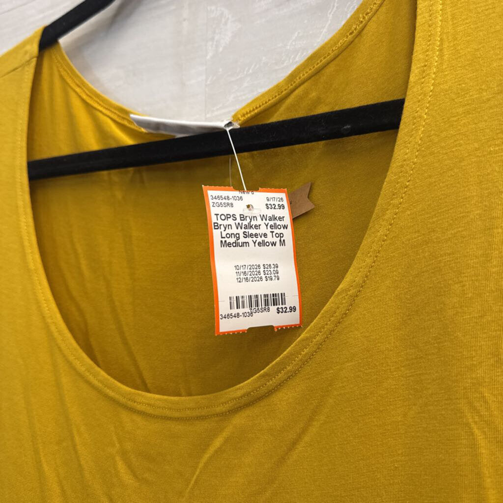 Bryn Walker Yellow Long Sleeve Top Medium