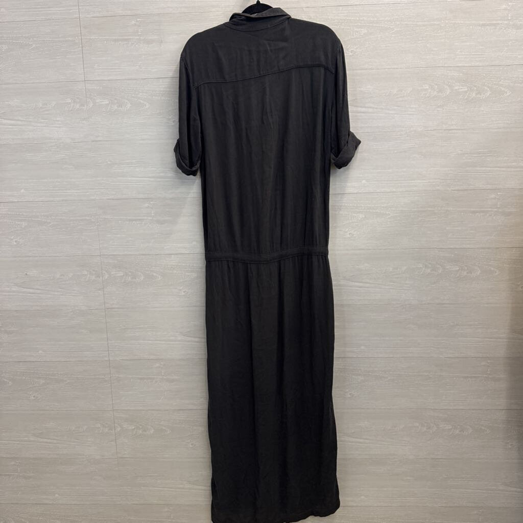 James Perse Grey Long Sleeve Button Down Maxi Dress 3