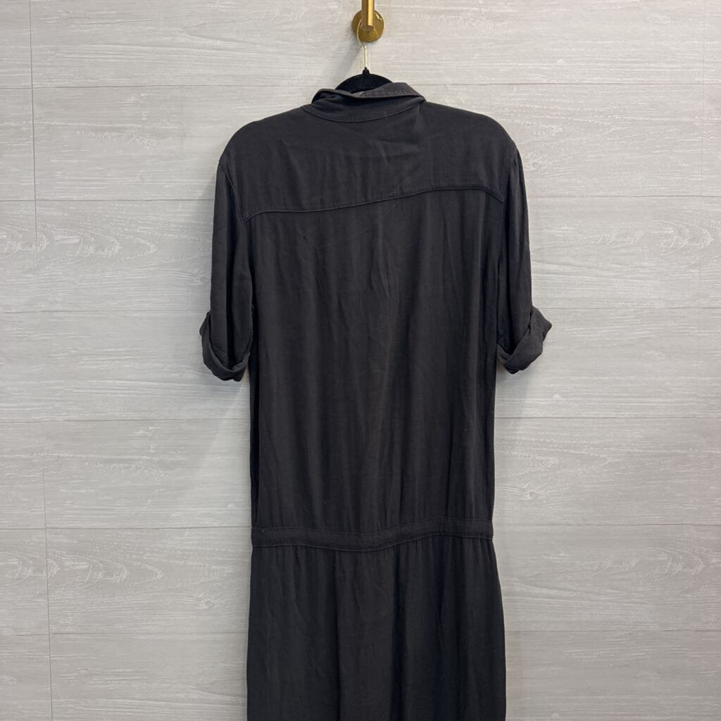 James Perse Grey Long Sleeve Button Down Maxi Dress 3