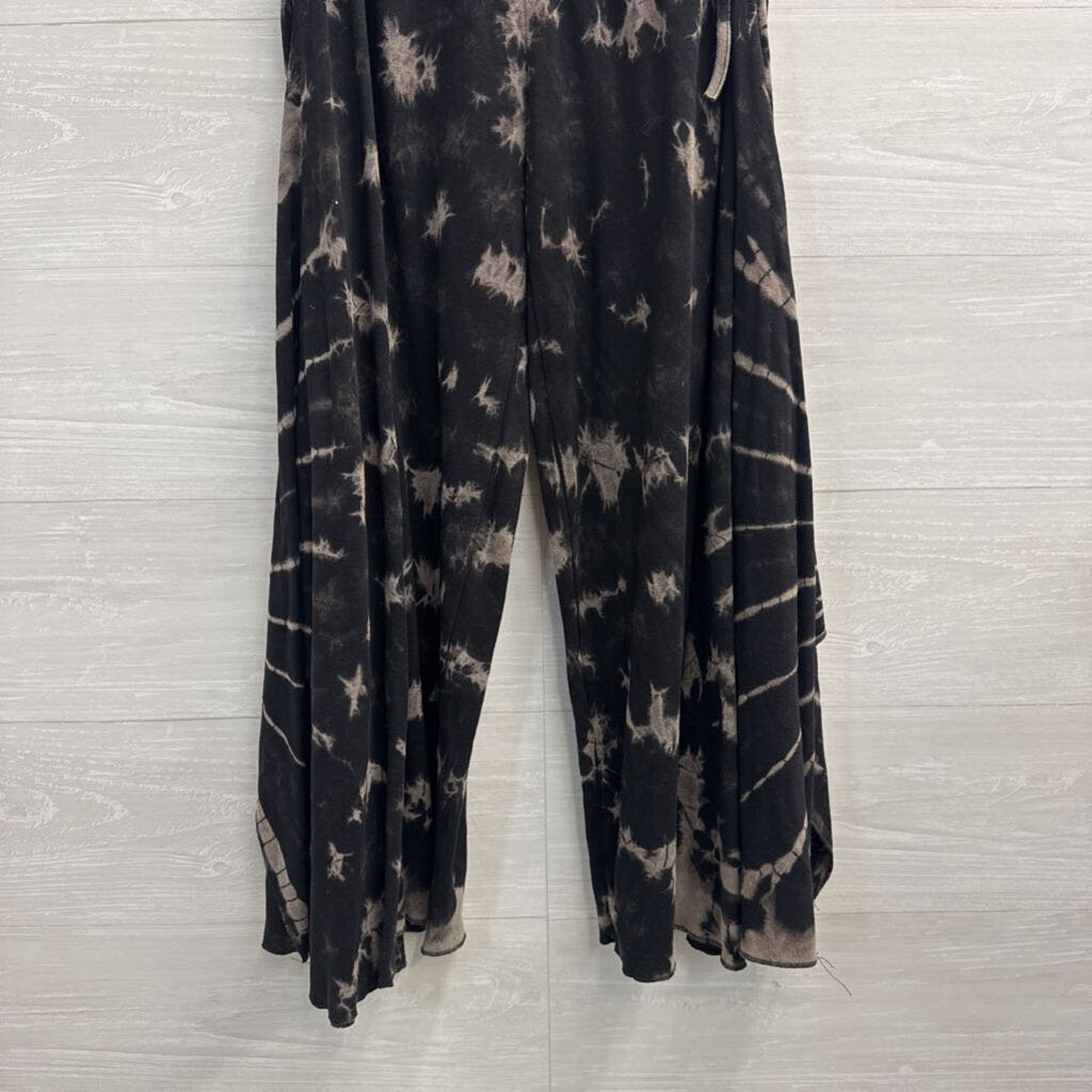 Sacred Threads Black/ Grey Print Long Sleeve Top/ Wide Leg Pants Set M/L