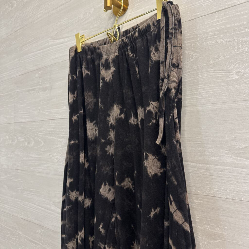 Sacred Threads Black/ Grey Print Long Sleeve Top/ Wide Leg Pants Set M/L