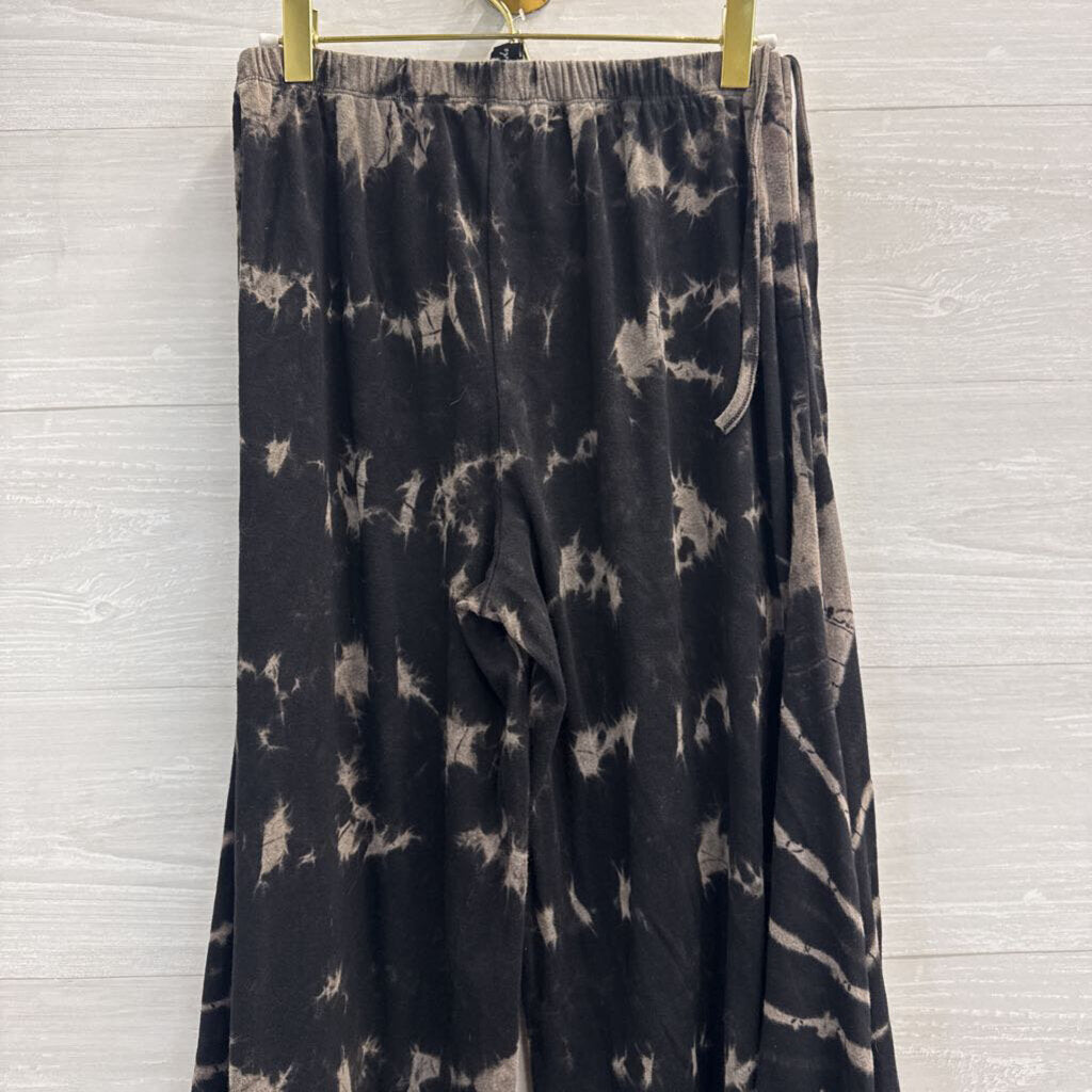 Sacred Threads Black/ Grey Print Long Sleeve Top/ Wide Leg Pants Set M/L