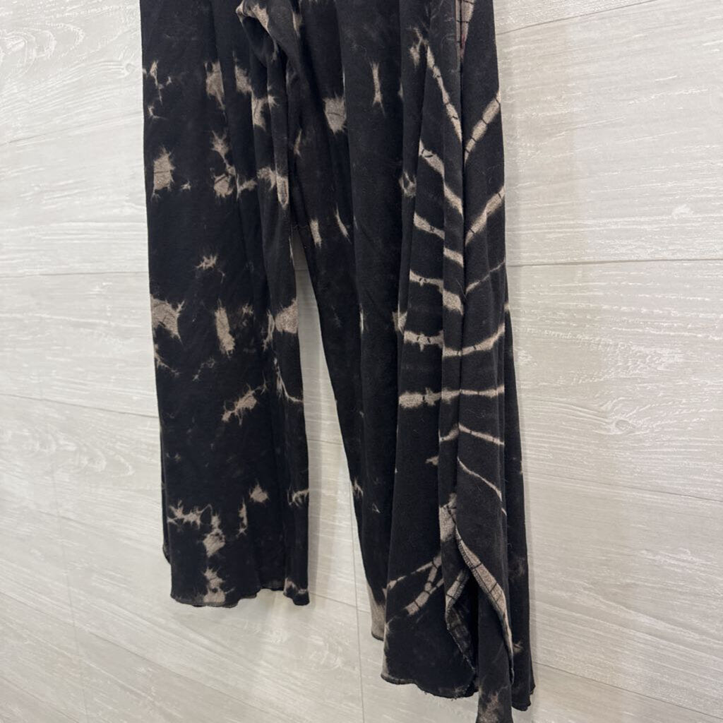 Sacred Threads Black/ Grey Print Long Sleeve Top/ Wide Leg Pants Set M/L