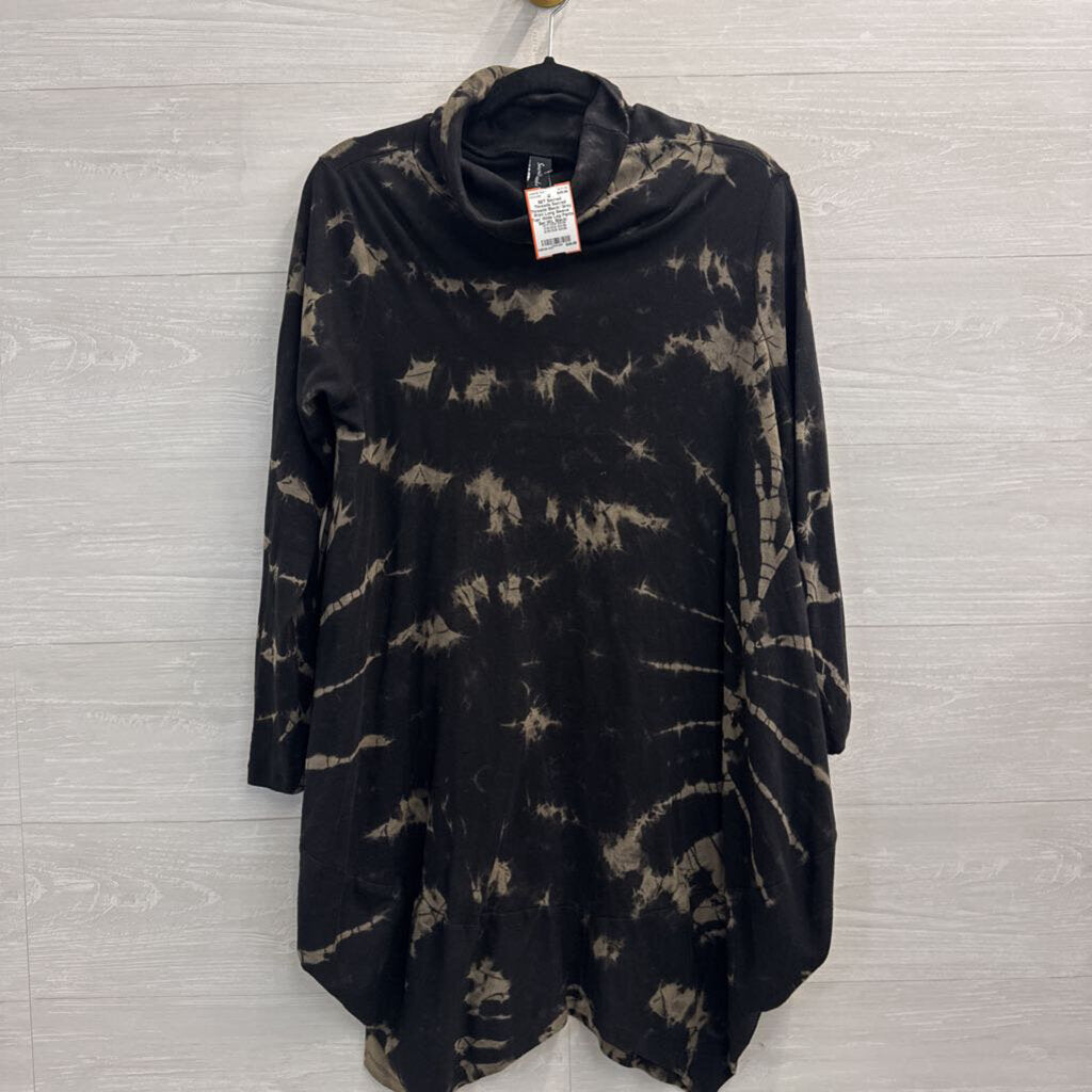 Sacred Threads Black/ Grey Print Long Sleeve Top/ Wide Leg Pants Set M/L