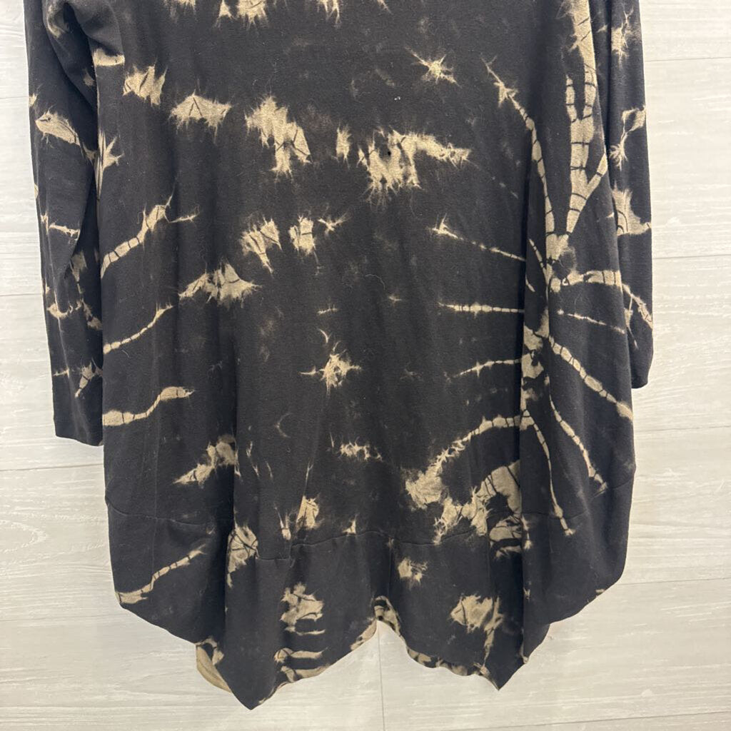 Sacred Threads Black/ Grey Print Long Sleeve Top/ Wide Leg Pants Set M/L