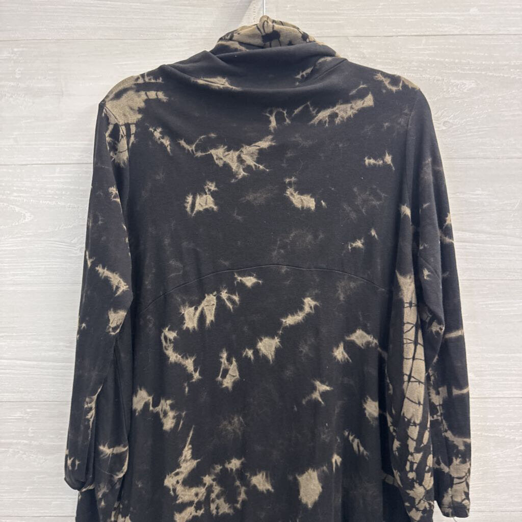 Sacred Threads Black/ Grey Print Long Sleeve Top/ Wide Leg Pants Set M/L