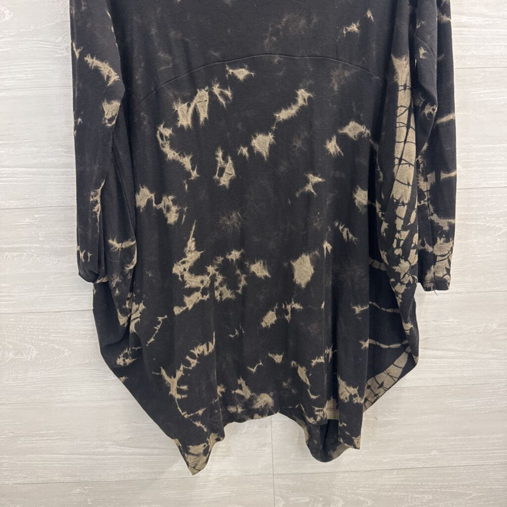 Sacred Threads Black/ Grey Print Long Sleeve Top/ Wide Leg Pants Set M/L