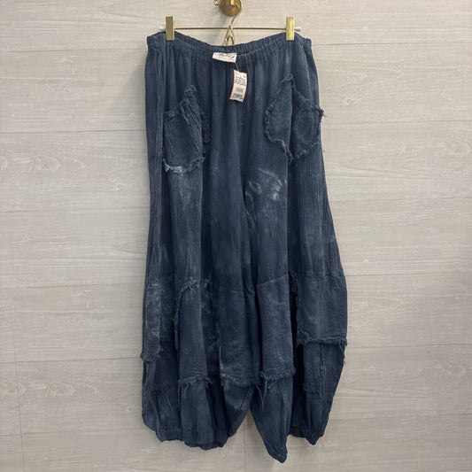 Stacy Kate Blue Wide Leg Pull On Pants Large