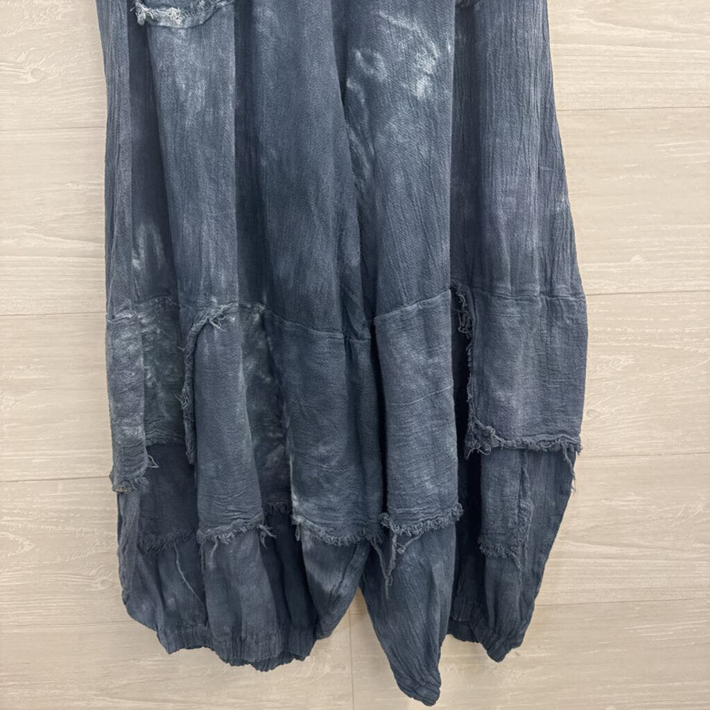 Stacy Kate Blue Wide Leg Pull On Pants Large
