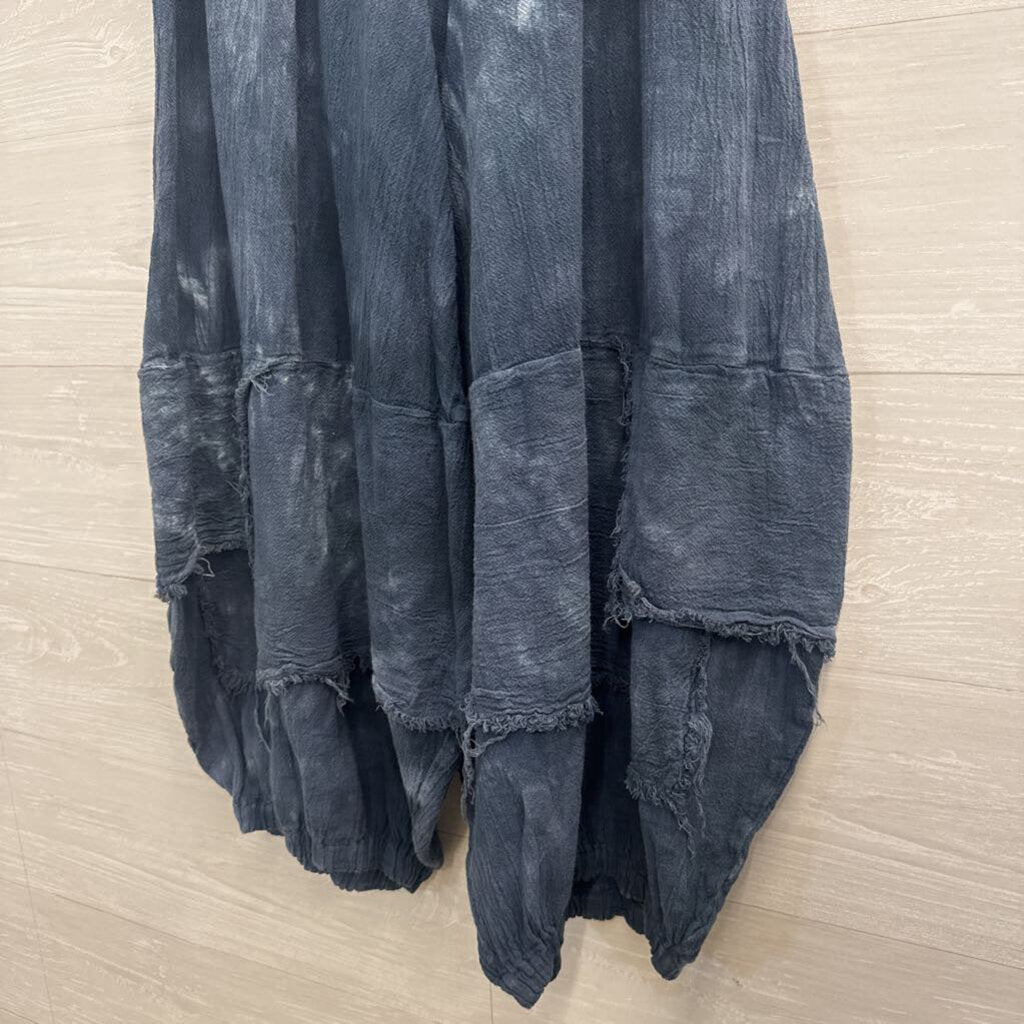 Stacy Kate Blue Wide Leg Pull On Pants Large