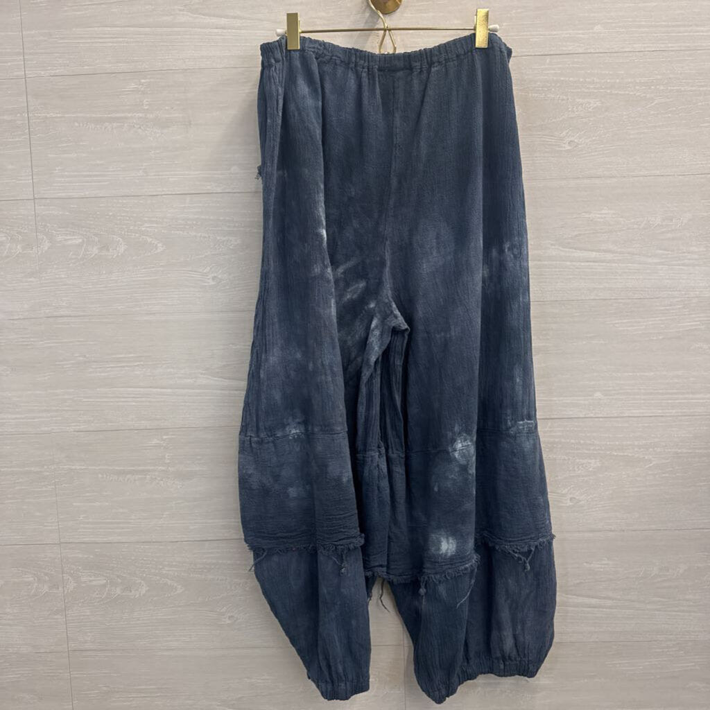 Stacy Kate Blue Wide Leg Pull On Pants Large