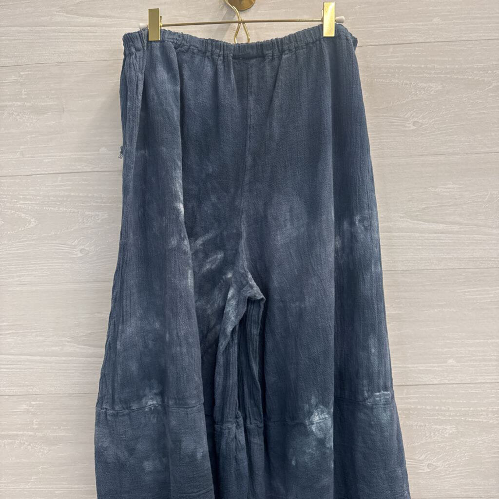 Stacy Kate Blue Wide Leg Pull On Pants Large