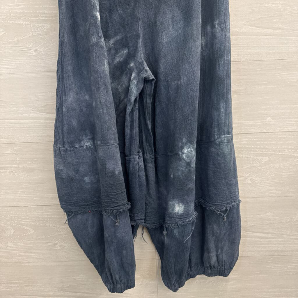 Stacy Kate Blue Wide Leg Pull On Pants Large