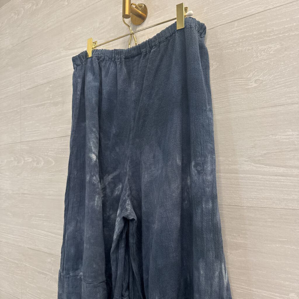Stacy Kate Blue Wide Leg Pull On Pants Large