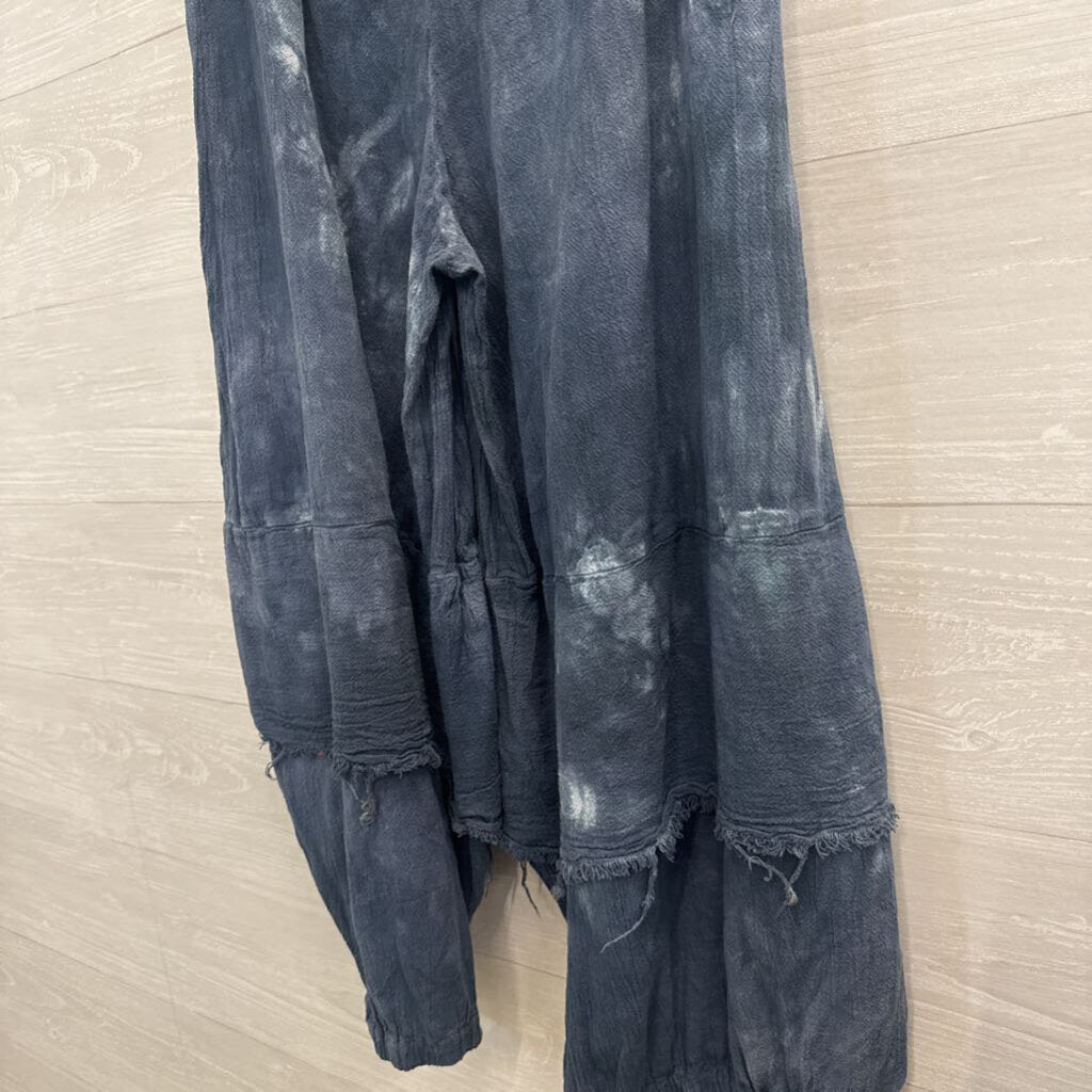 Stacy Kate Blue Wide Leg Pull On Pants Large
