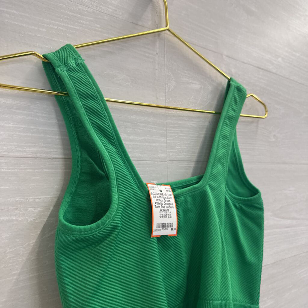 All In Motion Green Athletic Cropped Tank Top Medium