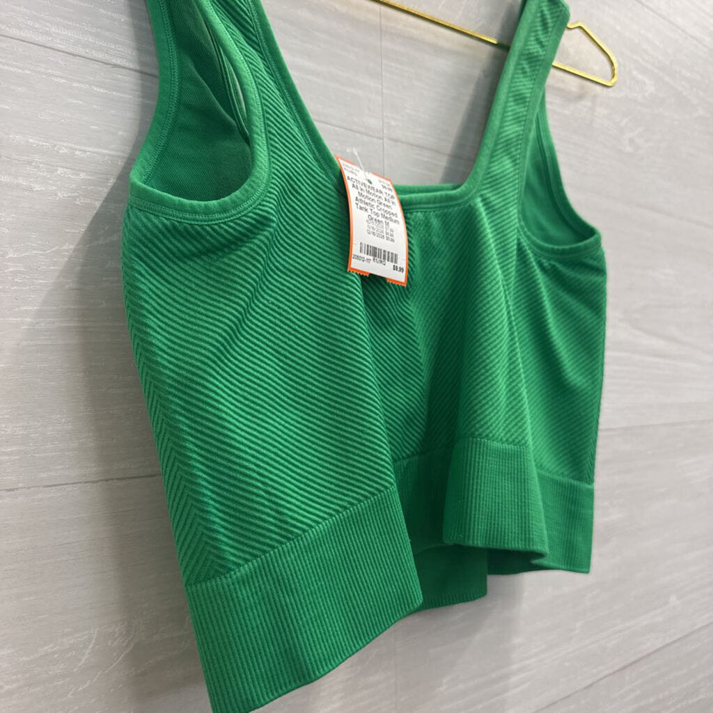 All In Motion Green Athletic Cropped Tank Top Medium