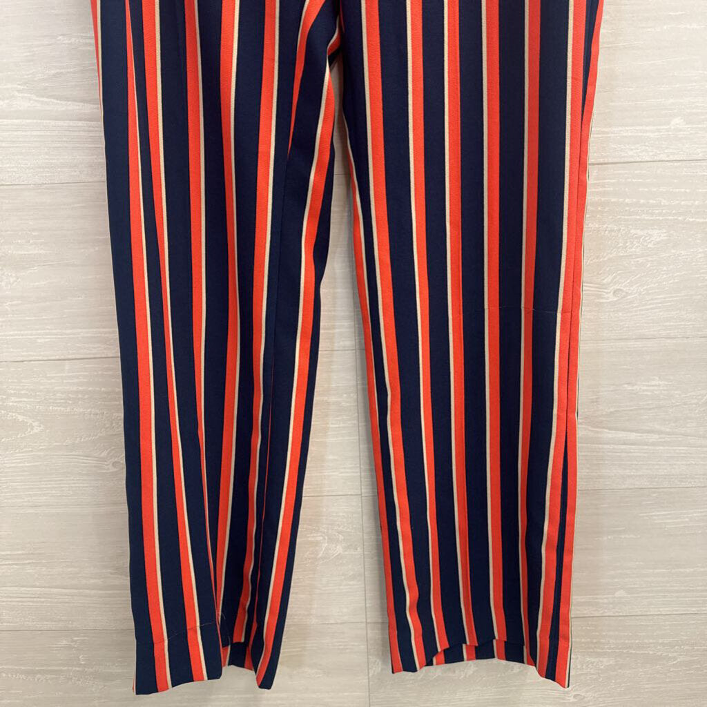 Banana Republic Navy/ Orange Striped Trouser Pants 6