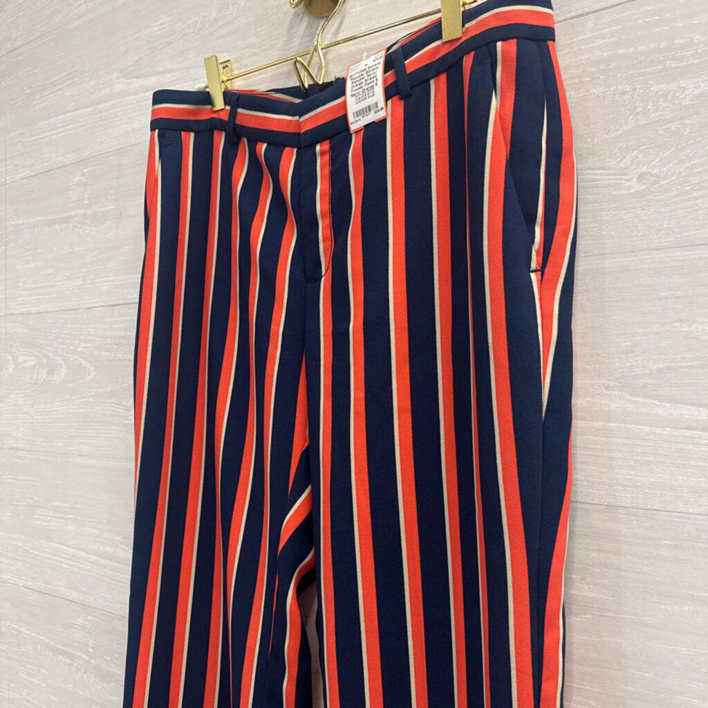 Banana Republic Navy/ Orange Striped Trouser Pants 6