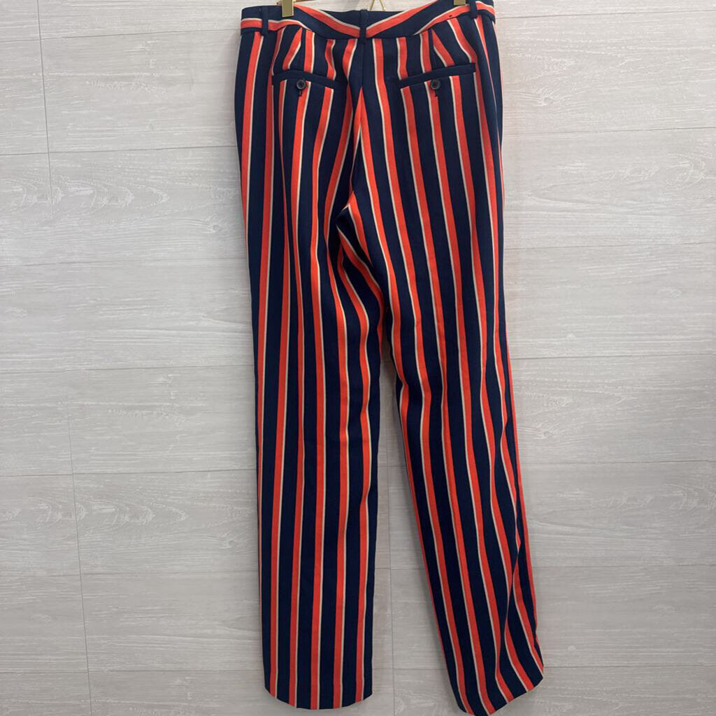 Banana Republic Navy/ Orange Striped Trouser Pants 6