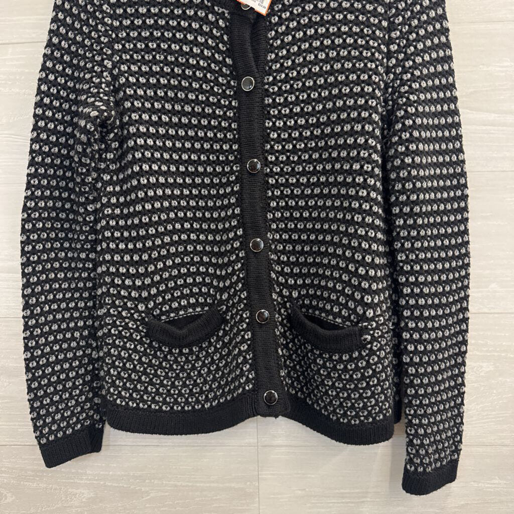 Banana Republic Black/ Grey Knit Cardigan Sweater Small