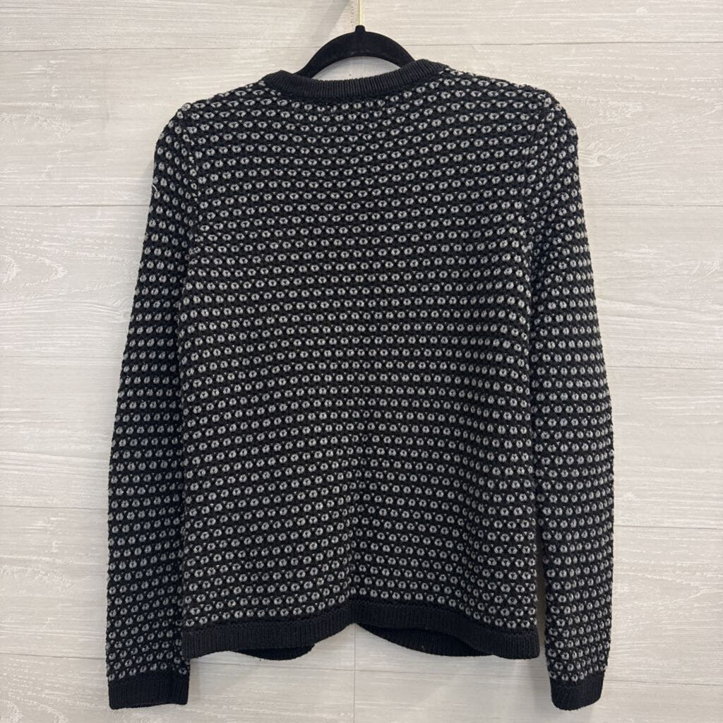 Banana Republic Black/ Grey Knit Cardigan Sweater Small