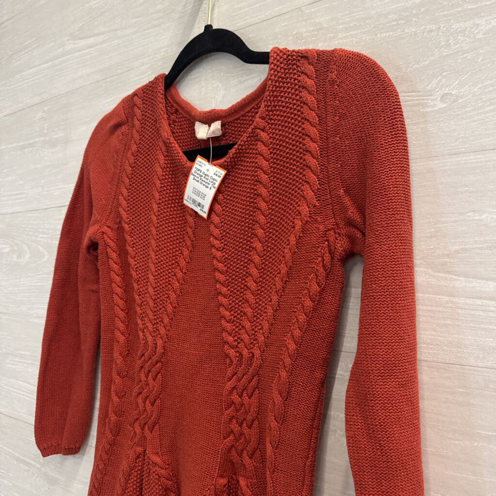 Cupio Orange Knit Long Sleeve Sweater Top Small
