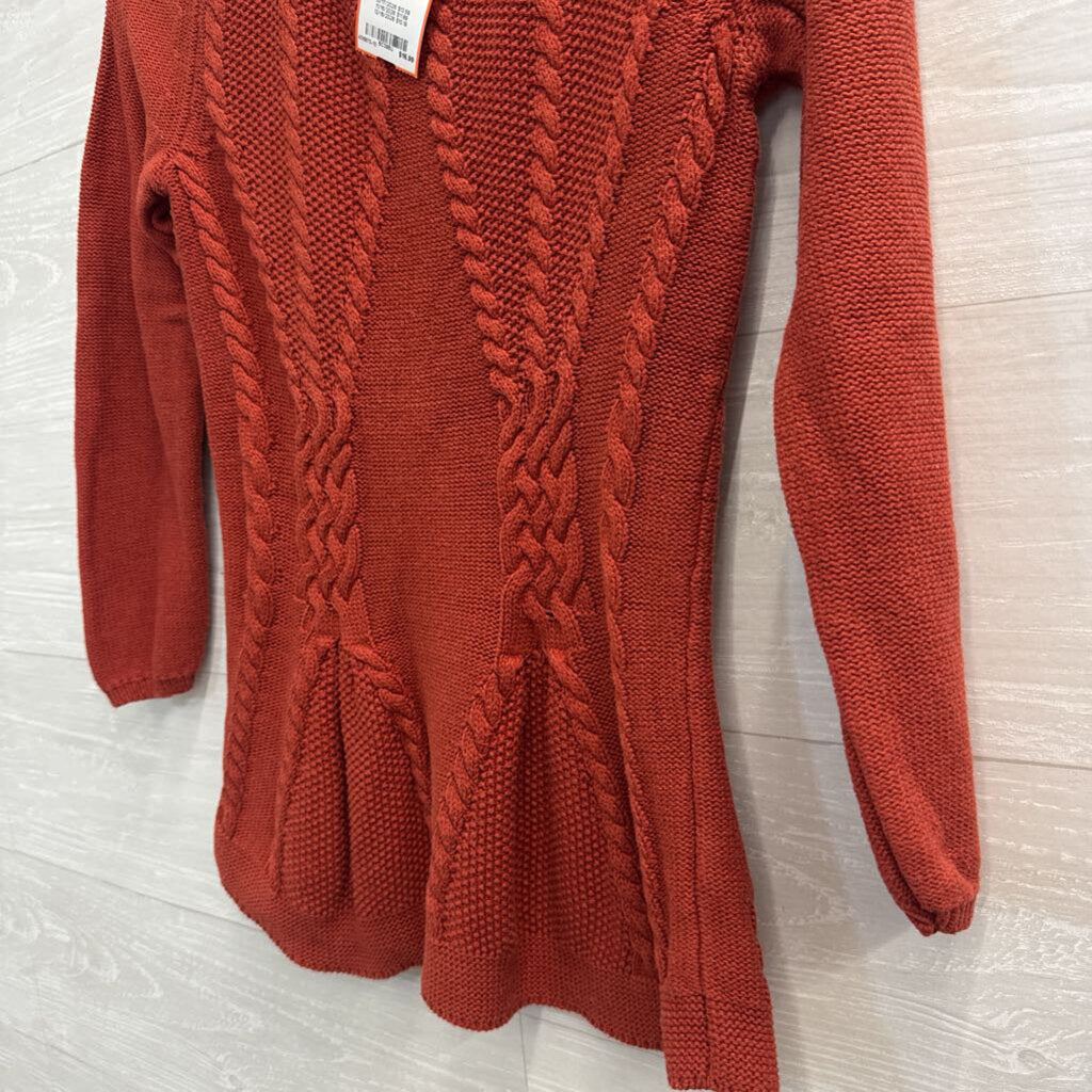 Cupio Orange Knit Long Sleeve Sweater Top Small